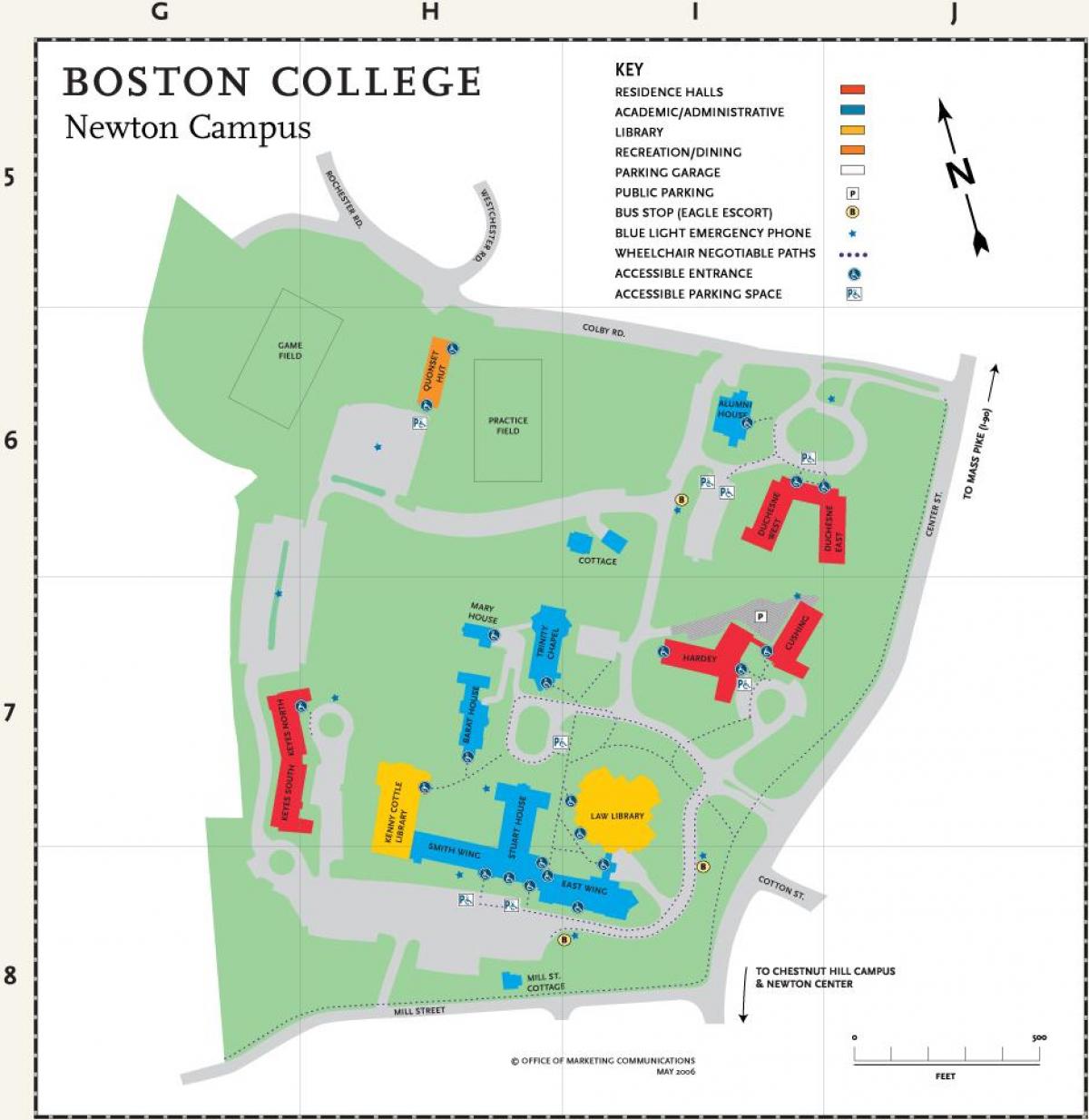 քարտեզը Բոստոնի քոլեջի