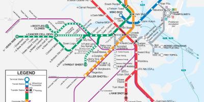Քարտեզը t Բոստոնի քարտեզի վրա