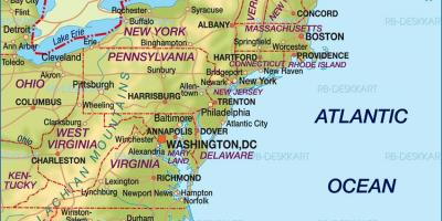 Բոստոն քարտեզի վրա ԱՄՆ-ի