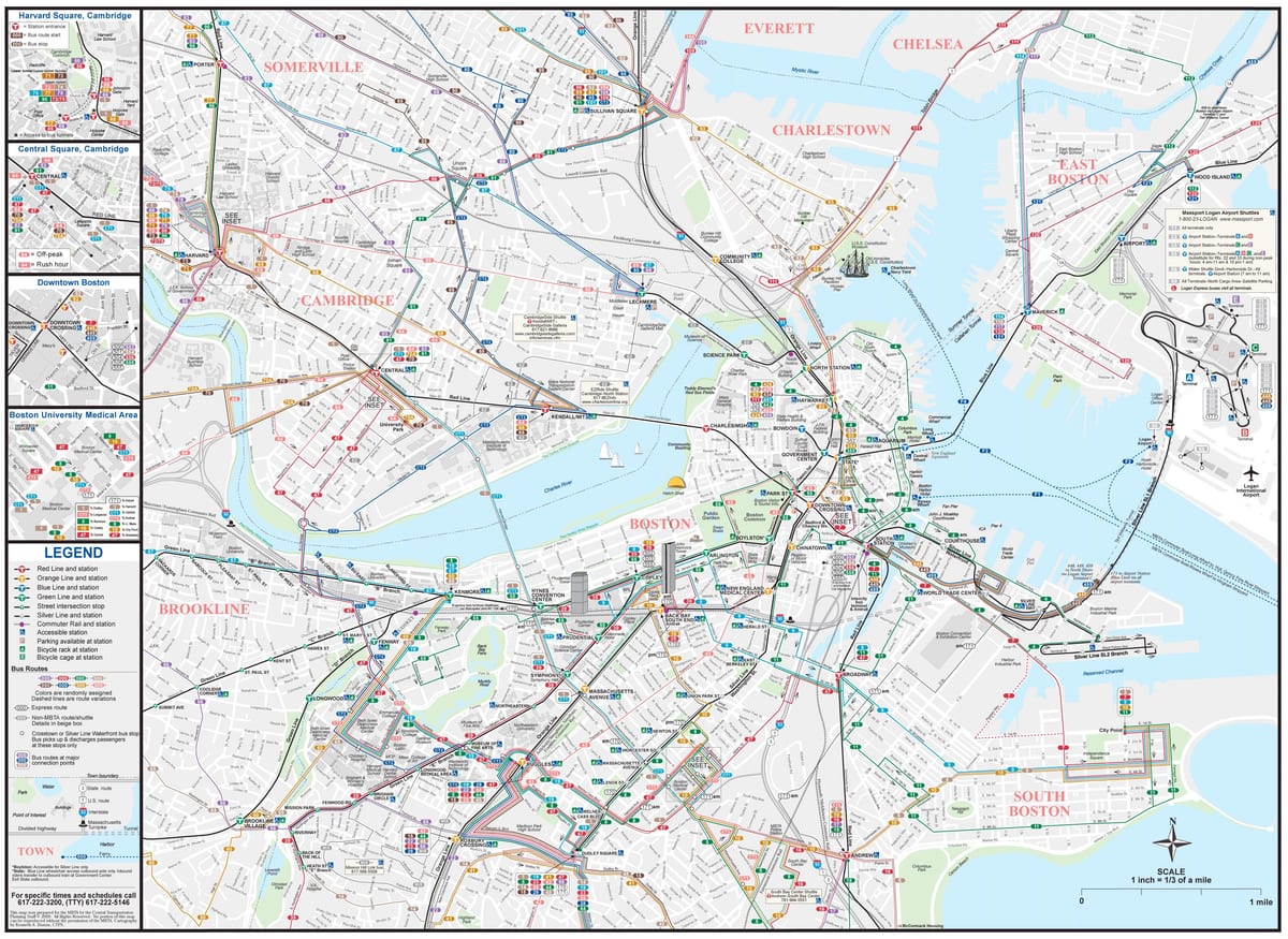 Mbta ավտոբուսը քարտեզի վրա