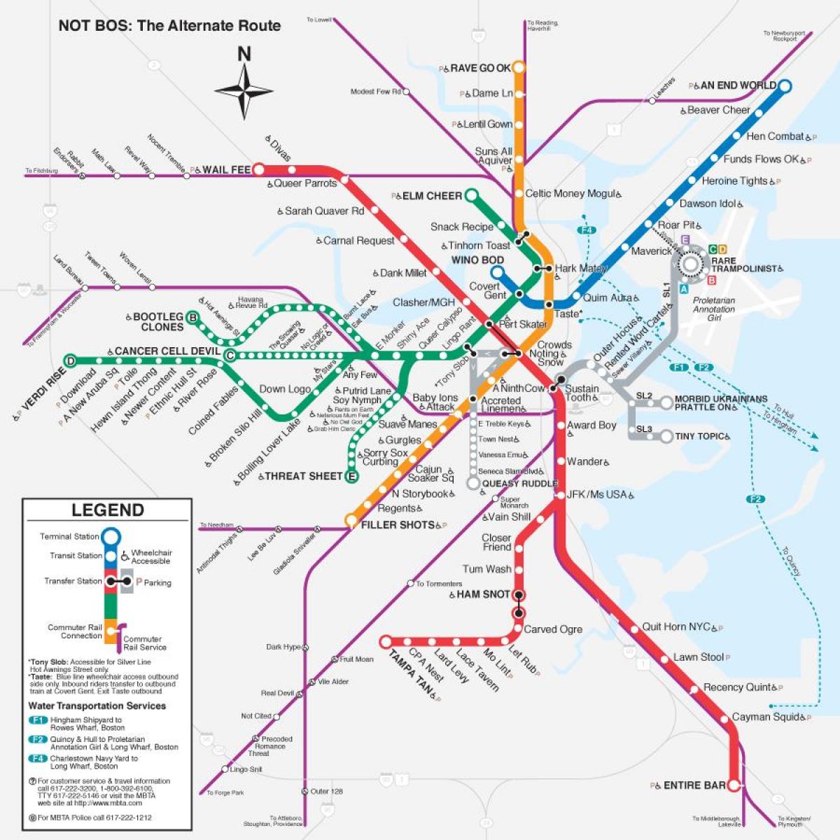 քարտեզը t Բոստոնի քարտեզի վրա