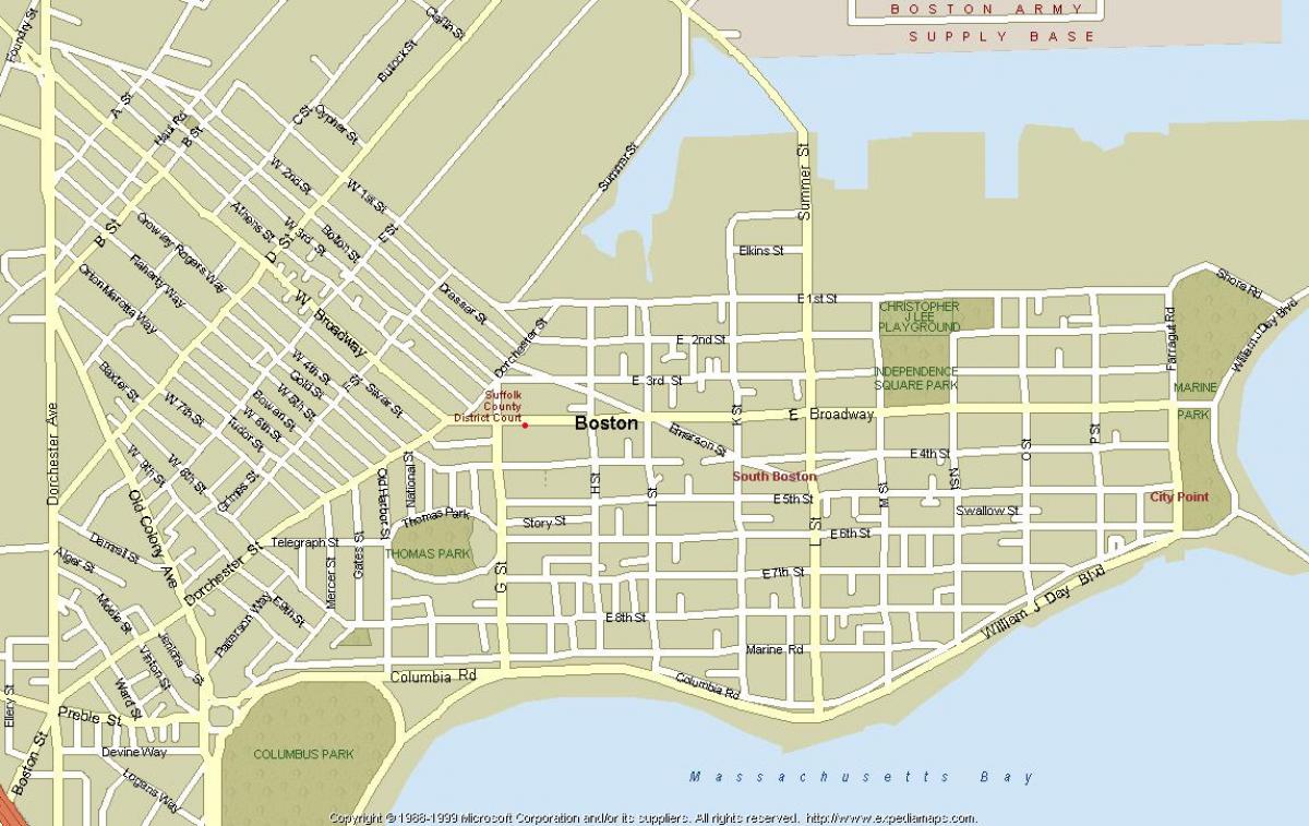 քարտեզ փողոցների Բոստոնում