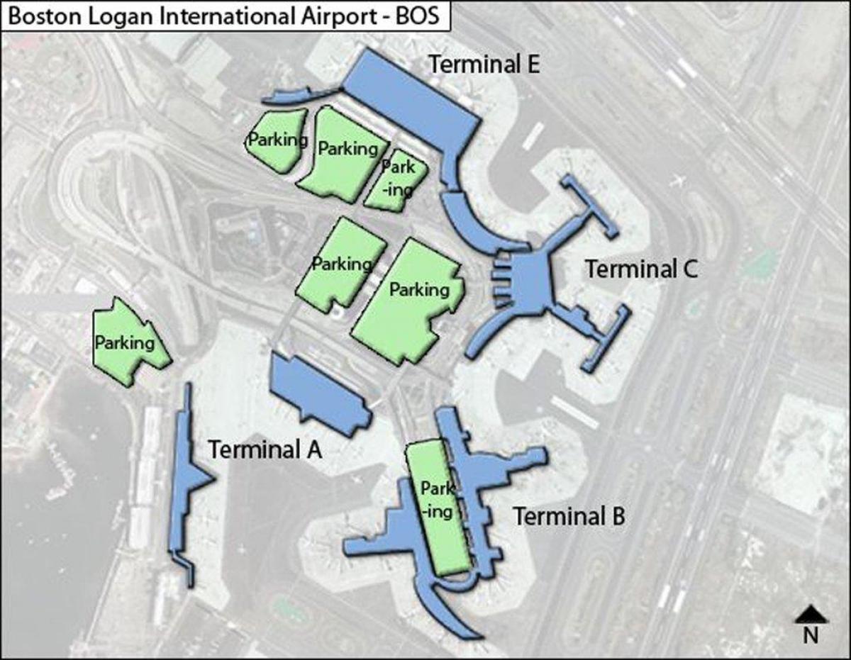 քարտեզը Բոստոնի օդանավակայանի Logan