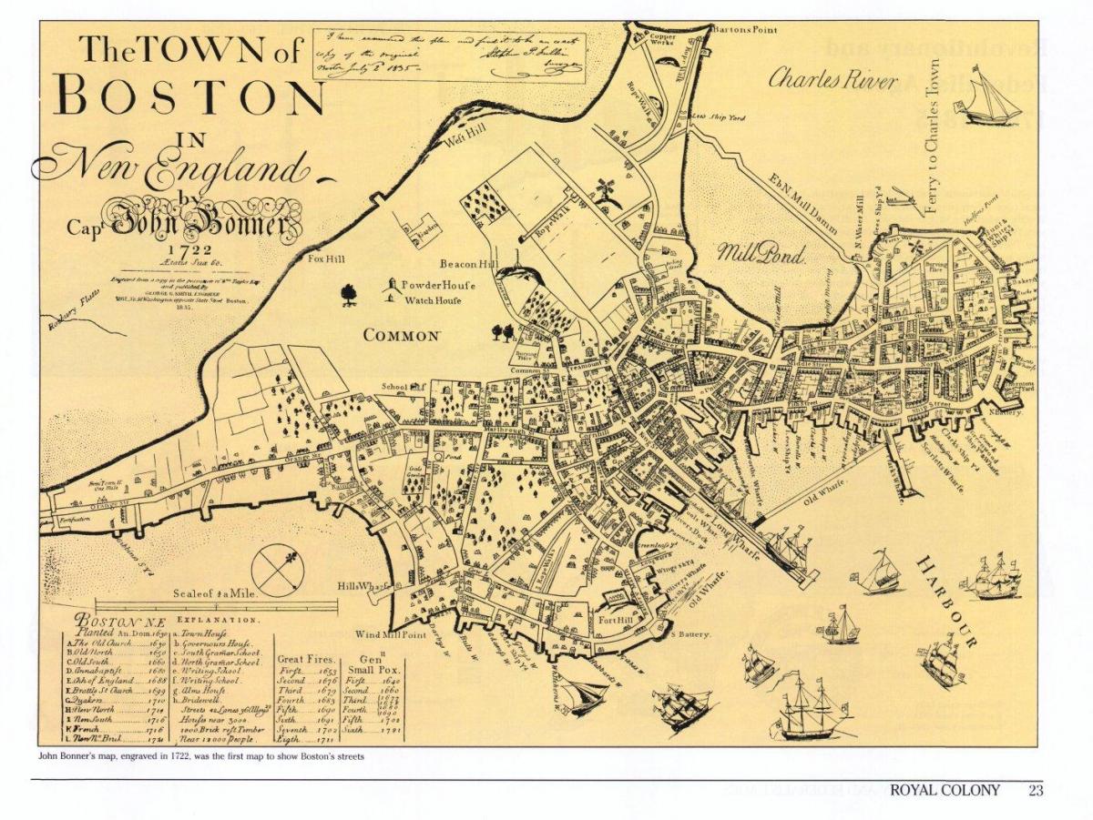 հին քարտեզ Բոստոն