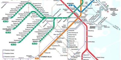 Բոստոն mbta քարտեզի վրա