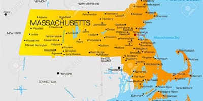Massachuset քարտեզի վրա